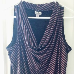 Sleeveless top with lace overlay